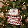 Customer in Austin, Texas wearing Cute Hot Cocoa Marshmallow Christmas Ornament Personalized Holiday Tree Decor Gift