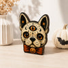 Cute Jack O Lantern Cat Wooden Cutout Sign Whimsical Retro Halloween Tabletop Decor