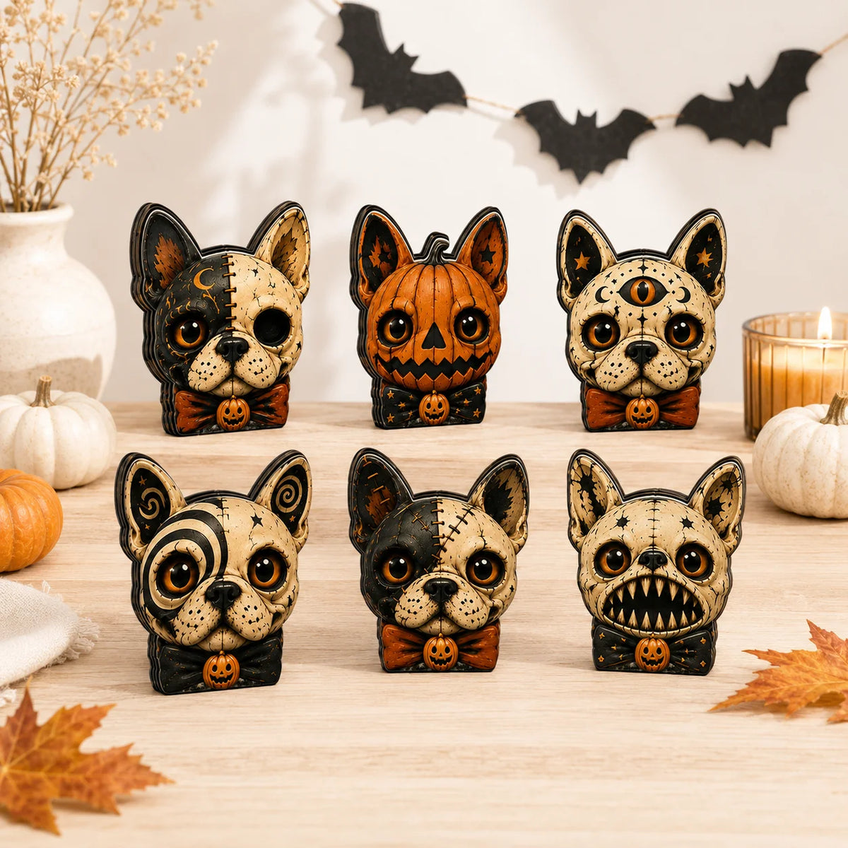 Cute Jack O Lantern Cat Wooden Cutout Sign Whimsical Retro Halloween Tabletop Decor
