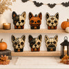 Cute Jack O Lantern Cat Wooden Cutout Sign Whimsical Retro Halloween Tabletop Decor