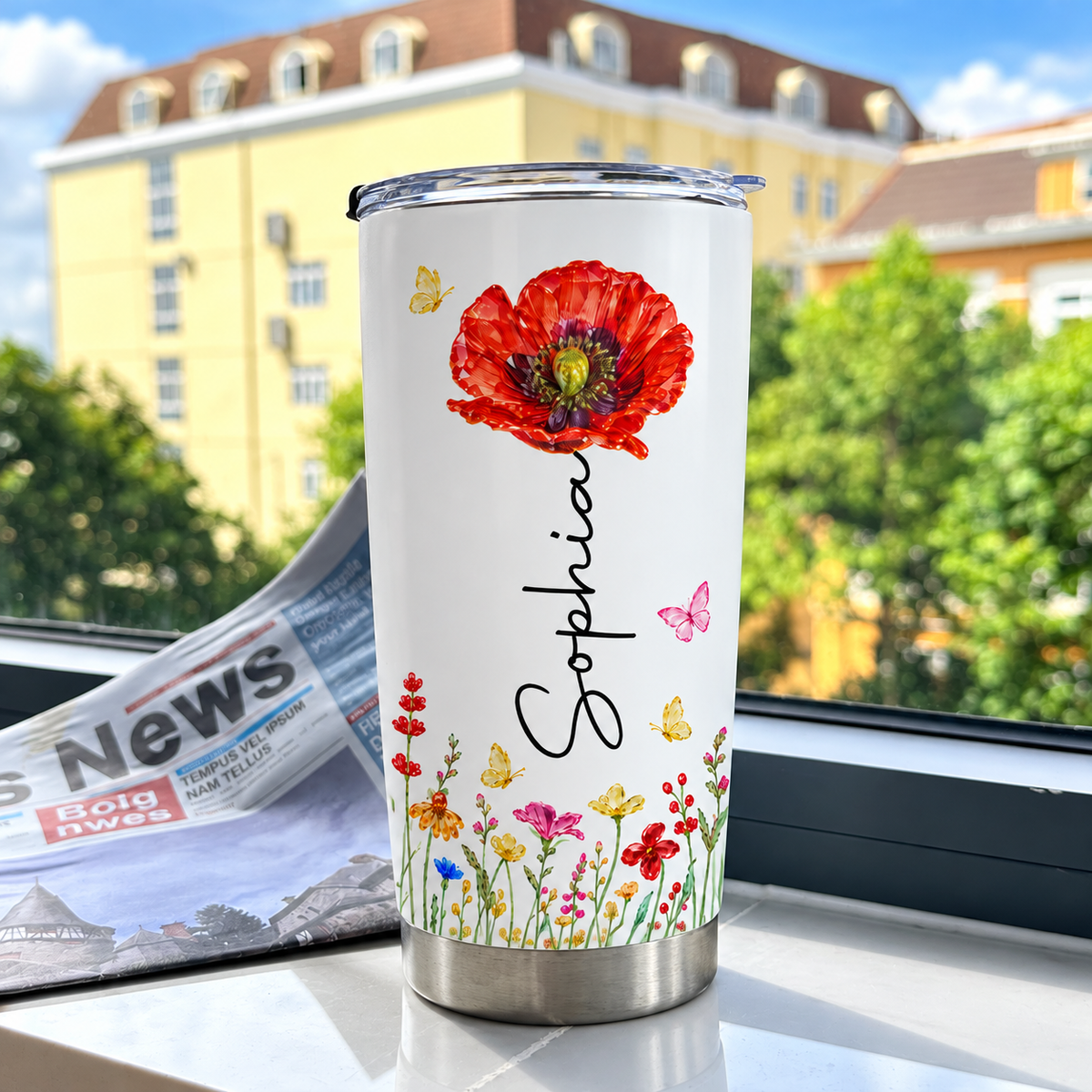 Personalized Daughter in Law Birth Flower Tumbler Custom Name Gift - product view 4