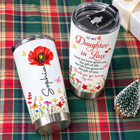 Personalized Daughter in Law Birth Flower Tumbler Custom Name Gift - product view 7