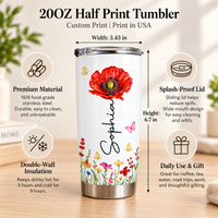Personalized Daughter in Law Birth Flower Tumbler Custom Name Gift - product view 8