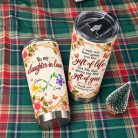 Personalized Daughter in Law Crossed Birth Flowers Tumbler Custom Names Gift - product view 6