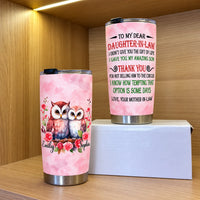 Personalized Daughter in Law Owl Tumbler Custom Names Message Gift - product view 3