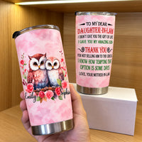 Personalized Daughter in Law Owl Tumbler Custom Names Message Gift - product view 4