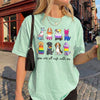 Bojjico You Are All Safe With Me Cute Rainbow Dogs Teacher T-Shirt Back To School Graphic T-Shirt Teachers Inclusive Pride Wholesome Preppy Aesthetic Light Pink Cotton LGBTQ Queer Ally First Day School Apparel
