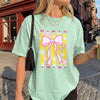 Bojjico Custom Teacher Shirt Oversized Tee For Teachers Coquette Preppy Aesthetic Mint Green Cotton Personalized Grade Pencil Bow Graphic Back To School First Day Teacher Appreciation Team Matching