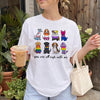 Bojjico You Are All Safe With Me Cute Rainbow Dogs Teacher T-Shirt Back To School Graphic T-Shirt Teachers Inclusive Pride Wholesome Preppy Aesthetic Light Pink Cotton LGBTQ Queer Ally First Day School Apparel