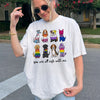 Bojjico You Are All Safe With Me Cute Rainbow Dogs Teacher T-Shirt Back To School Graphic T-Shirt Teachers Inclusive Pride Wholesome Preppy Aesthetic Light Pink Cotton LGBTQ Queer Ally First Day School Apparel