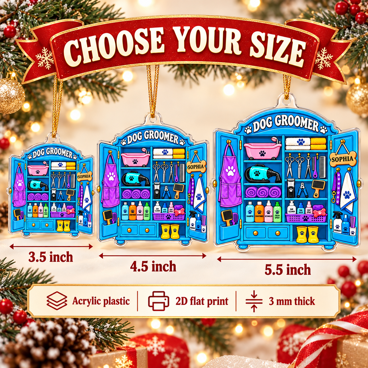 Dog Groomer Ornament - size options