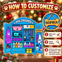 Dog Groomer Ornament - personalization instructions