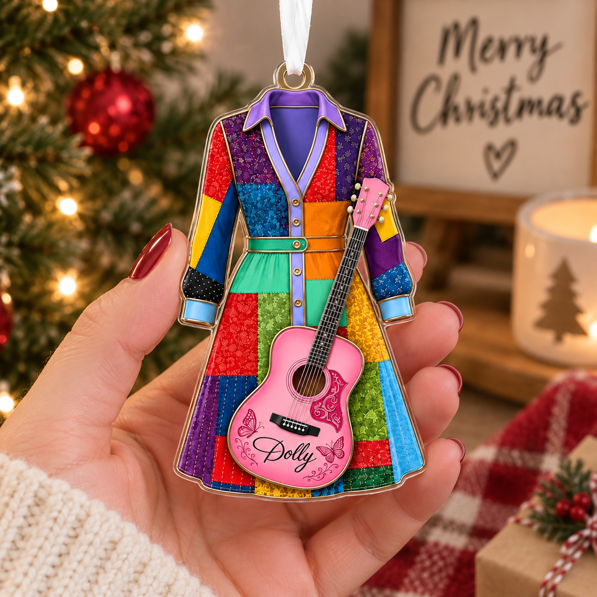 Dolly Ornament Dolly Parton Christmas Tree Decoration Country Music Fan Gift on a hanger, ready to ship from Austin, Texas