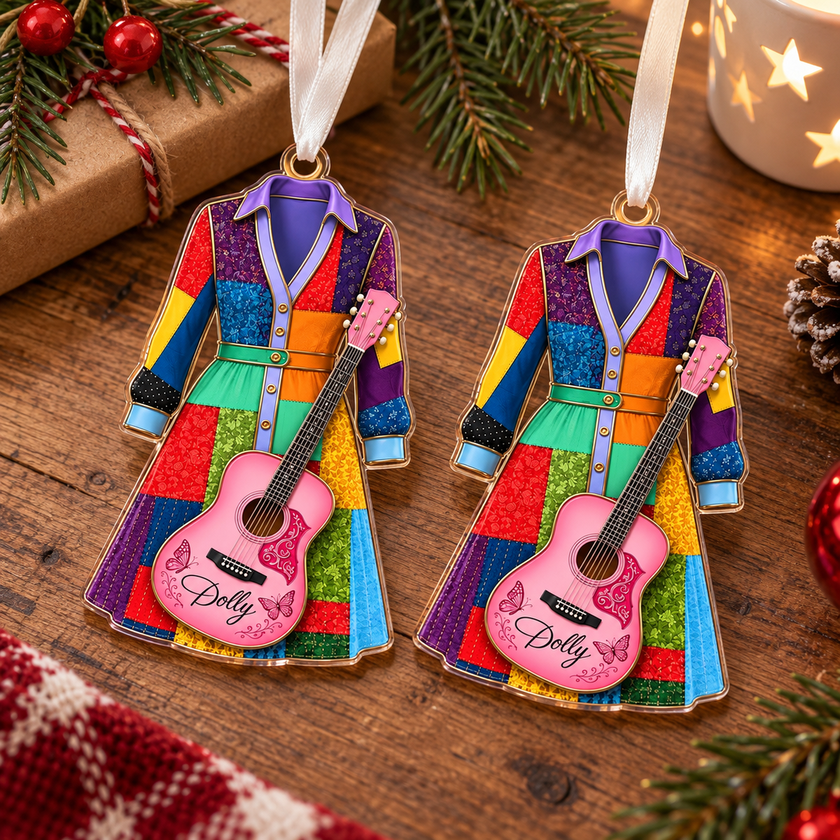 Close-up of Dolly Ornament Dolly Parton Christmas Tree Decoration Country Music Fan Gift for streetwear fans in Austin, Texas