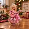 Close-up of Dolly Parton Christmas Ornament Acrylic Holiday Tree Decoration Gift for Country Music Fans for streetwear fans in Austin, Texas