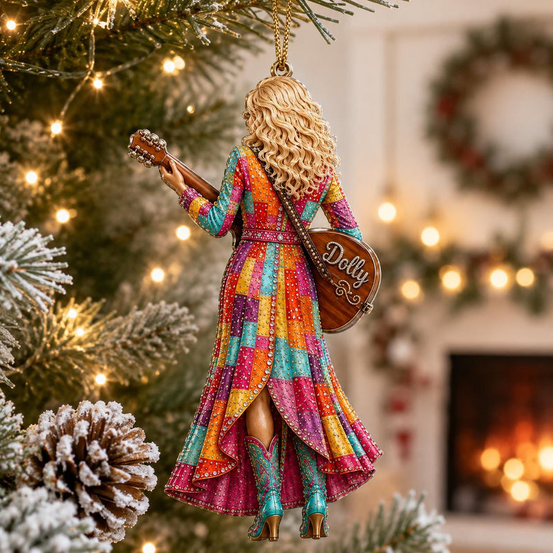 Dolly Parton Christmas Ornament Have A Holly Dolly Country Music Fan Gift available at our Austin, Texas warehouse