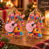 Close-up of Dolly Parton Coat of Many Colors Acrylic Christmas Ornament for streetwear fans in Austin, Texas