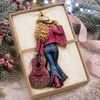 Close-up of Dolly Parton Ornament Have a Holly Dolly Christmas Cowgirl Guitar Holiday Tree Decor Gift for Countr for streetwear fans in Austin, Texas
