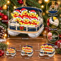 Duck Pontoon Family Ornament - size options