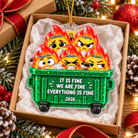 Personalized Dumpster Fire Family Ornament Custom Names Funny Christmas Gift - product view 4