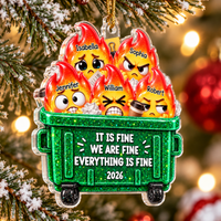 Personalized Dumpster Fire Family Ornament Custom Names Funny Christmas Gift - product view 5