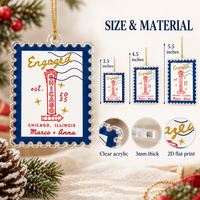 Graphic showing 3.5, 4.5, and 5.5 inch ornament sizes and 3mm thickness.