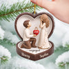 Close-up of Engaged Ornament 3D Proposal Couple Personalized Engagement Announcement Christmas Keepsake Gift for streetwear fans in Austin, Texas