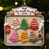 Family Christmas Baking Tree Ornament, Personalized Custom Name Gift, Christmas Cookie Baking Decora on a hanger, ready to ship from Austin, Texas