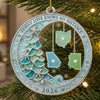 Family Love Knows No Distance 2026 Ornament, Personalized State Map Christmas Gift for Long Distance on a hanger, ready to ship from Austin, Texas