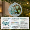 Customer in Austin, Texas wearing Family Love Knows No Distance 2026 Ornament, Personalized State Map Christmas Gift for Long Distance