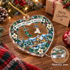 Close-up of Family Love Knows No Distance Ornament Long Distance Family Christmas Gift State Map Keepsake for streetwear fans in Austin, Texas