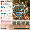 Customer in Austin, Texas wearing Family Love Knows No Distance Ornament Long Distance Family Christmas Gift State Map Keepsake