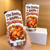 Personalized Family Thanksgiving Tumbler Custom Name Autumn Gift - product view 3
