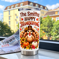 Personalized Family Thanksgiving Tumbler Custom Name Autumn Gift - product view 4