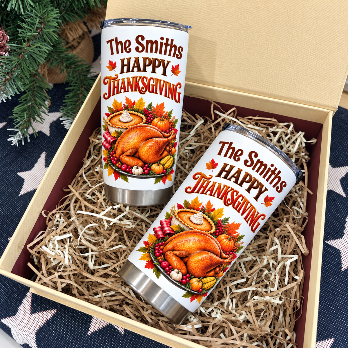Personalized Family Thanksgiving Tumbler Custom Name Autumn Gift - product view 6