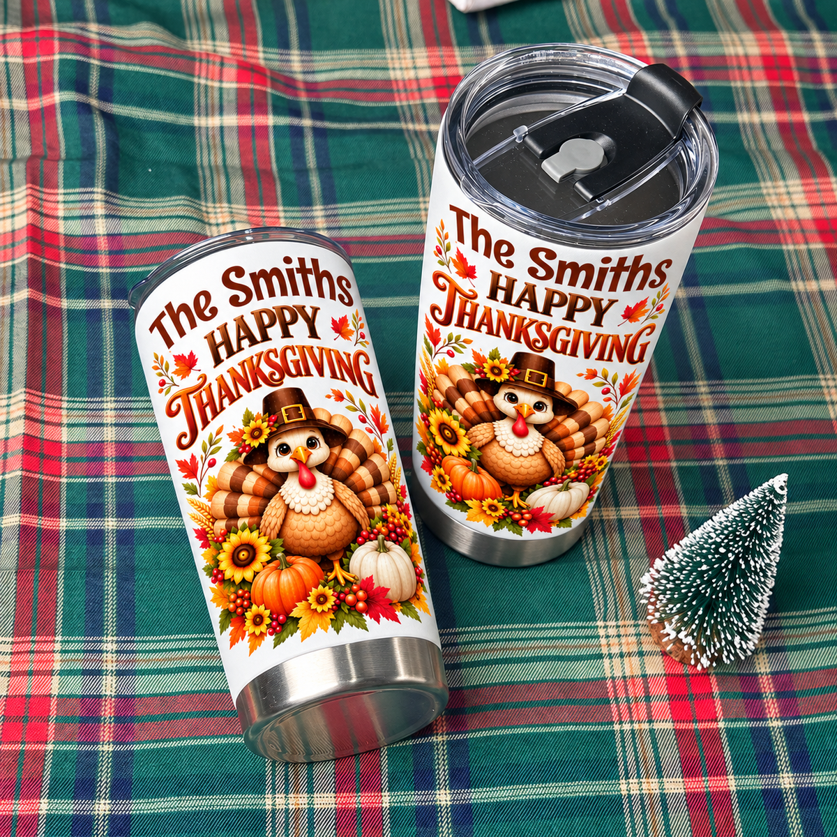 Personalized Family Thanksgiving Tumbler Custom Name Autumn Gift - product view 7