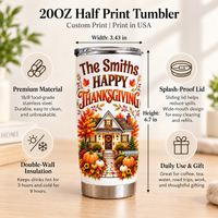 Personalized Family Thanksgiving Tumbler Custom Name Autumn Gift - product view 8