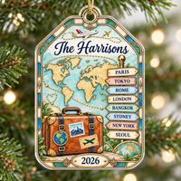 Family Travel Ornament - design view