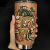 Close-up of Farmhouse Tractor Tumbler, Personalized Custom Name Stainless Steel Insulated Cup, Farm Life Gift fo for streetwear fans in Austin, Texas