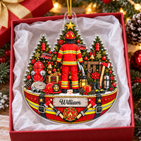 Personalized Firefighter Christmas Tree Ornament Custom Name Fireman Gift - product view 4