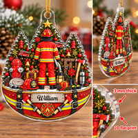 Personalized Firefighter Christmas Tree Ornament Custom Name Fireman Gift - product view 7