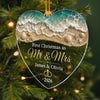 First Christmas as Mr & Mrs Ornament, Personalized Newlywed Gift, Beach Wedding Keepsake, Custom Nam on a hanger, ready to ship from Austin, Texas