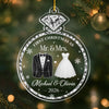 First Christmas as Mr. & Mrs. Ornament, Personalized Newlywed Gift, Wedding Keepsake Christmas Ornam available at our Austin, Texas warehouse