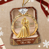 First Christmas as Mr & Mrs Ornament Personalized Newlywed Wedding Keepsake Gift on a hanger, ready to ship from Austin, Texas