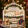 Close-up of First Christmas Ornament Personalized Baby Crib Keepsake, Custom Name 2026 Newborn Holiday Tree Deco for streetwear fans in Austin, Texas