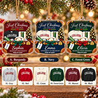 First College Christmas Ornament - design view