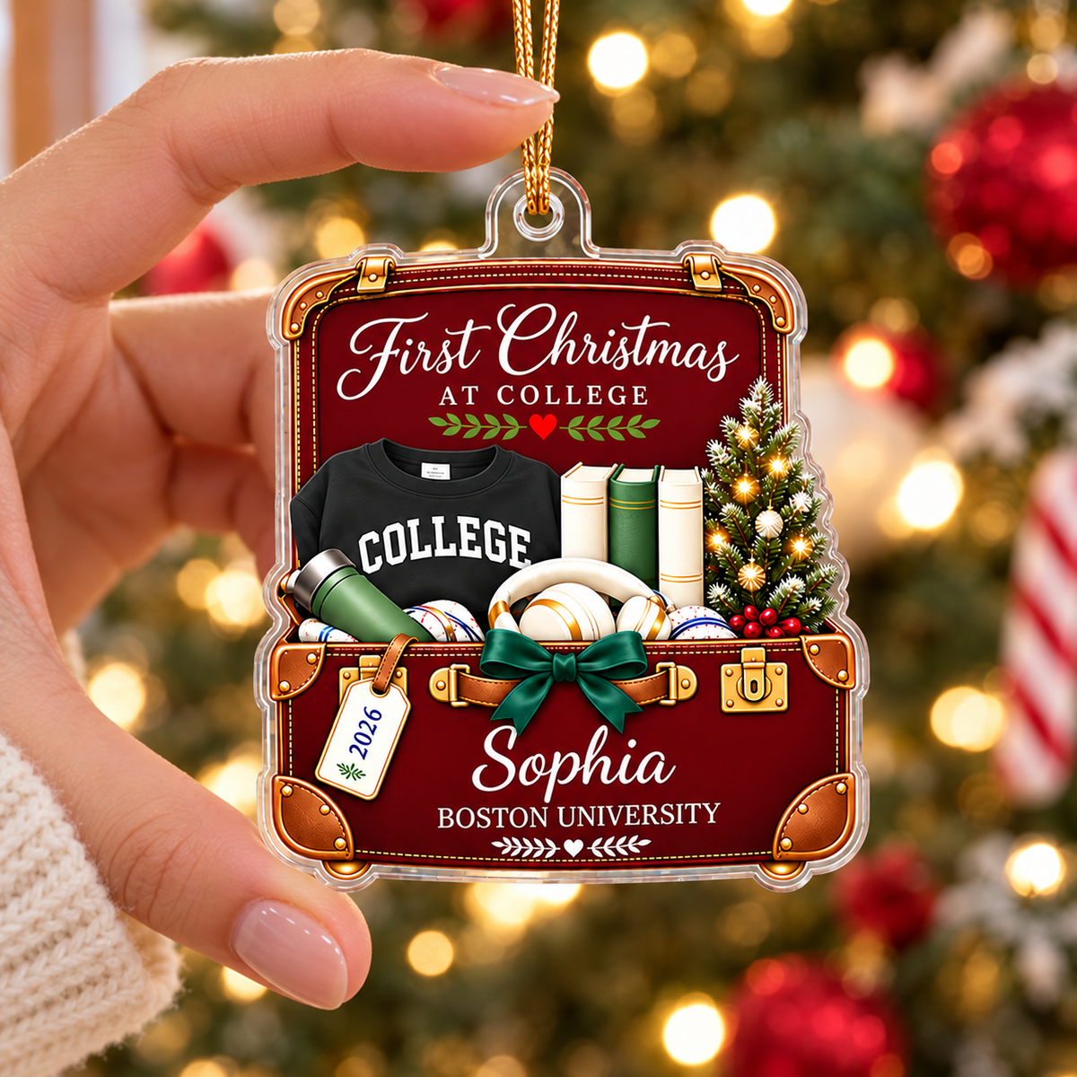 First College Christmas Ornament - product view 2