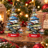 Close-up of Fisherman Christmas Tree Ornament Personalized Fish Stack Gift for Anglers for streetwear fans in Austin, Texas
