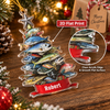 Close-up of Fisherman Christmas Tree Ornament Personalized Fish Stack Gift for Anglers for streetwear fans in Austin, Texas