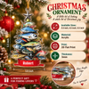 Customer in Austin, Texas wearing Fisherman Christmas Tree Ornament Personalized Fish Stack Gift for Anglers